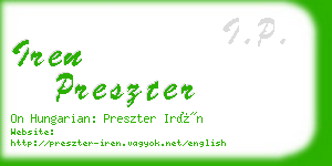 iren preszter business card